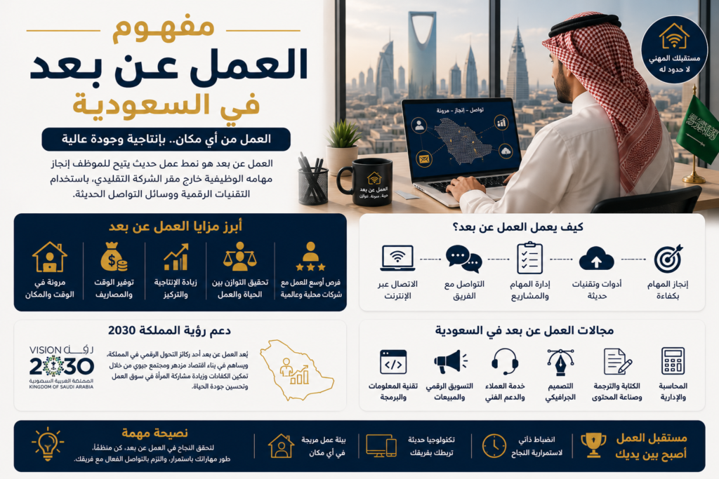 مفهوم العمل عن بعد في السعودية