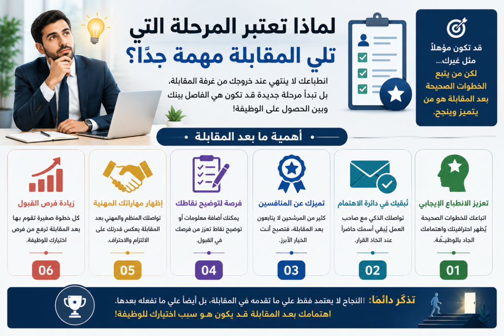 لماذا تعتبر المرحلة التي تلي المقابلة مهمة جداً؟