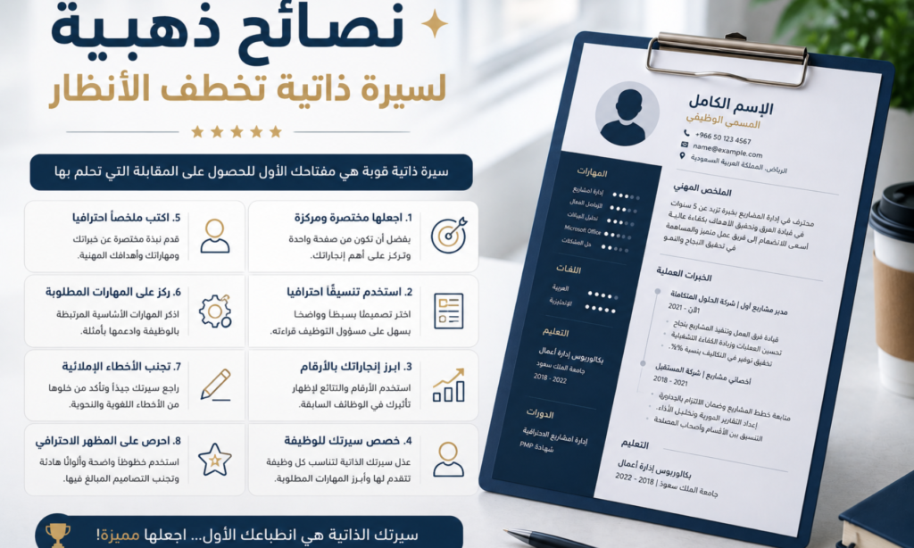 نصائح ذهبية لسيرة ذاتية تخطف الأنظار