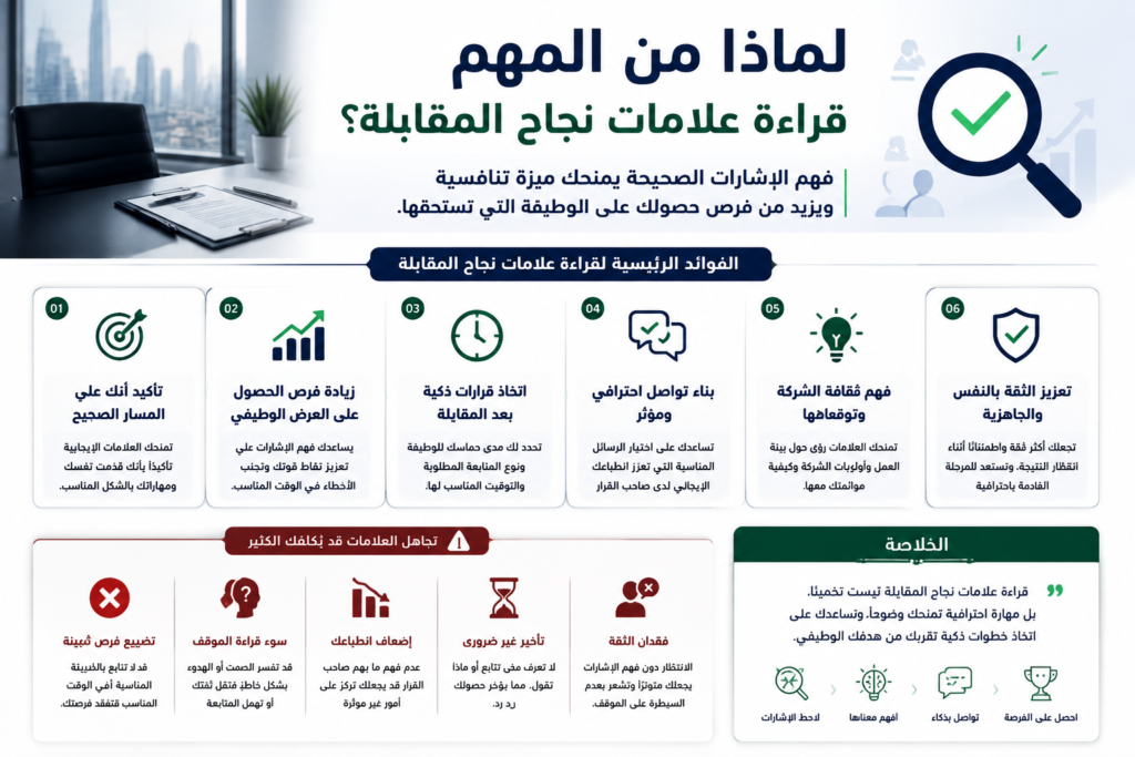 لماذا من المهم قراءة علامات نجاح المقابلة؟
