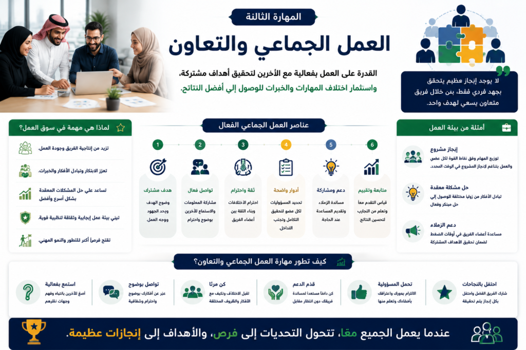 المهارة الثالثة: العمل الجماعي والتعاون