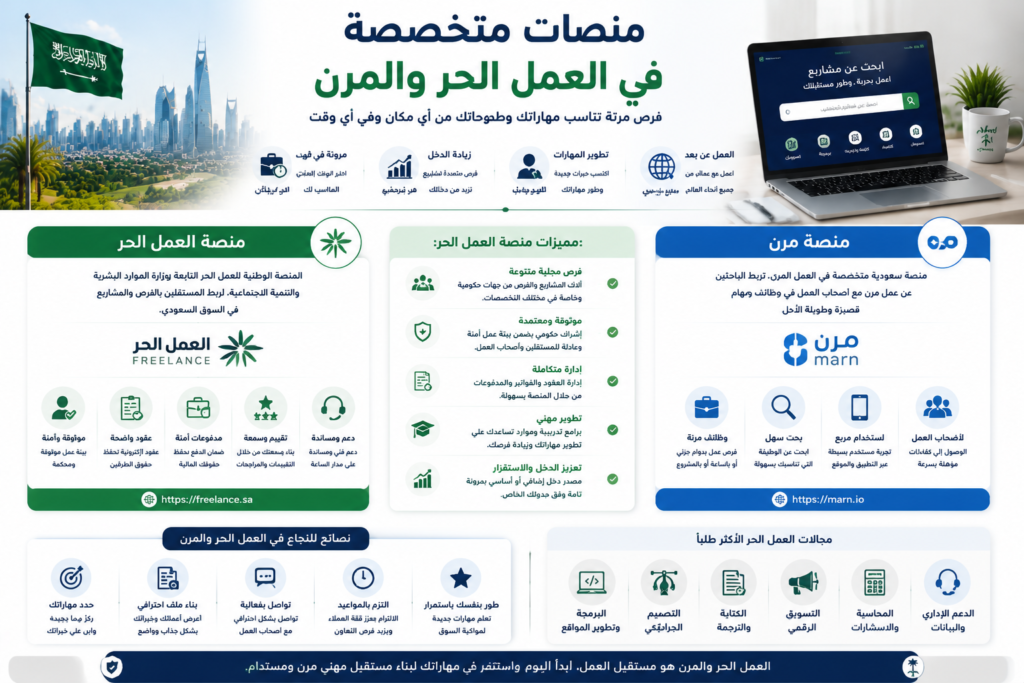 منصات متخصصة في العمل الحر والمرن