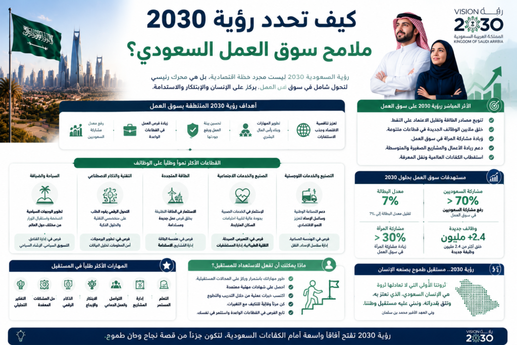 كيف تحدد رؤية 2030 ملامح سوق العمل السعودي؟