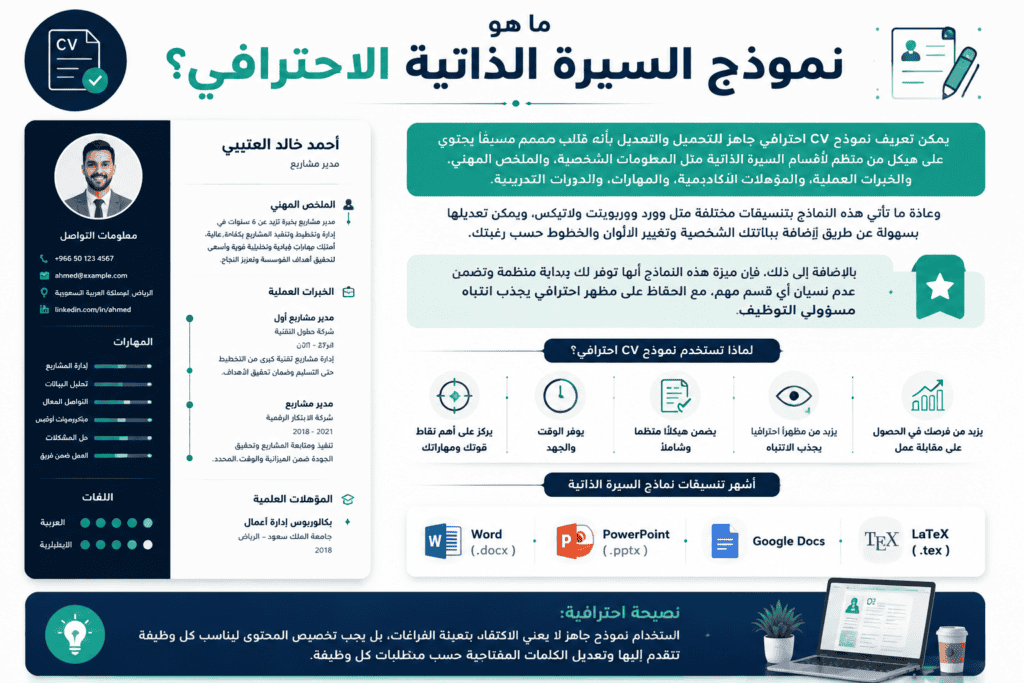ما هو نموذج السيرة الذاتية الاحترافي؟