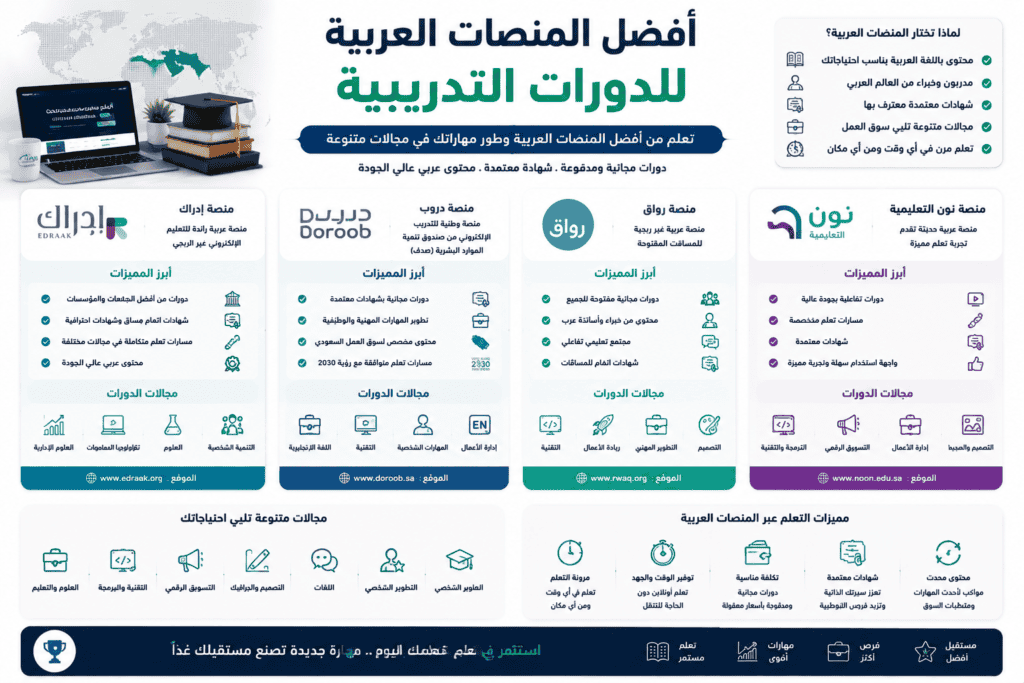 أفضل المنصات العربية للدورات التدريبية