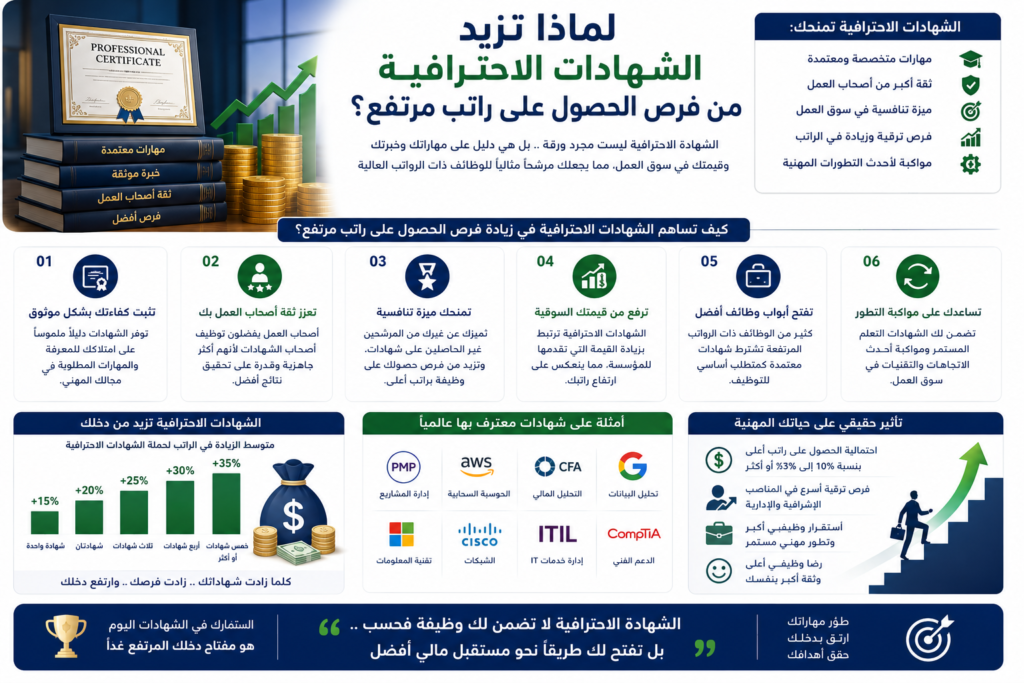 لماذا تزيد الشهادات الاحترافية من فرص الحصول على راتب مرتفع؟