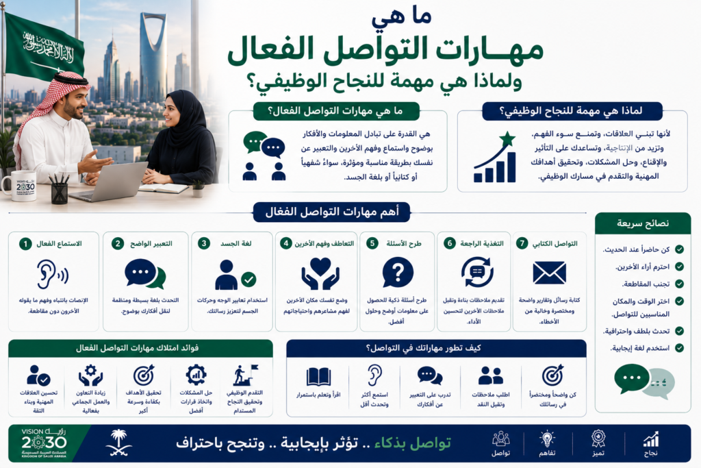 ما هي مهارات التواصل الفعال ولماذا هي مهمة للنجاح الوظيفي؟