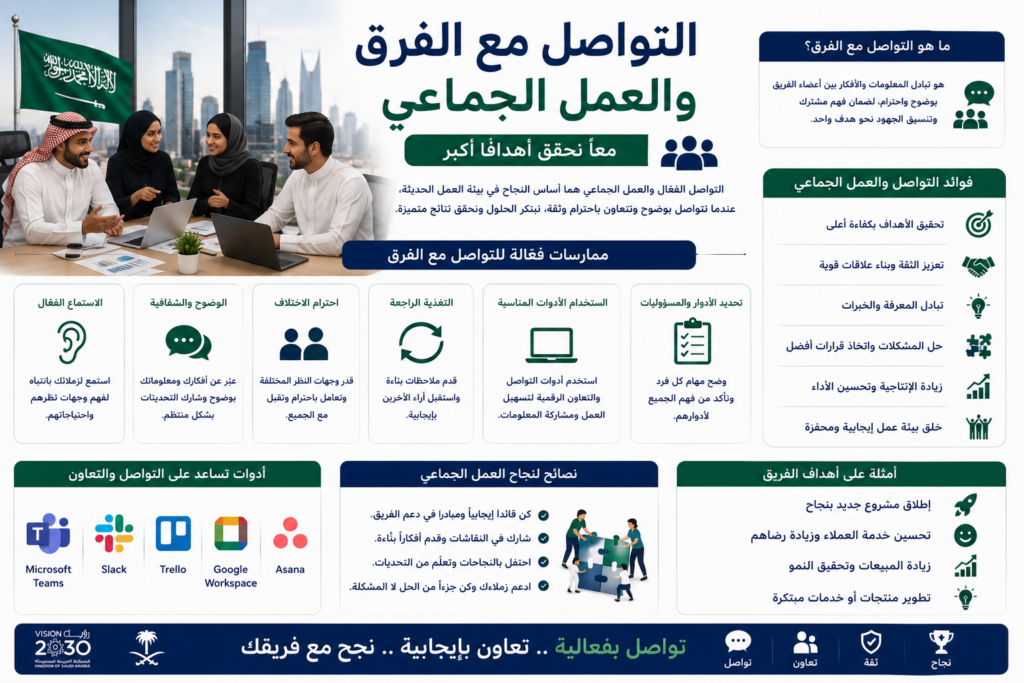 التواصل مع الفرق والعمل الجماعي
